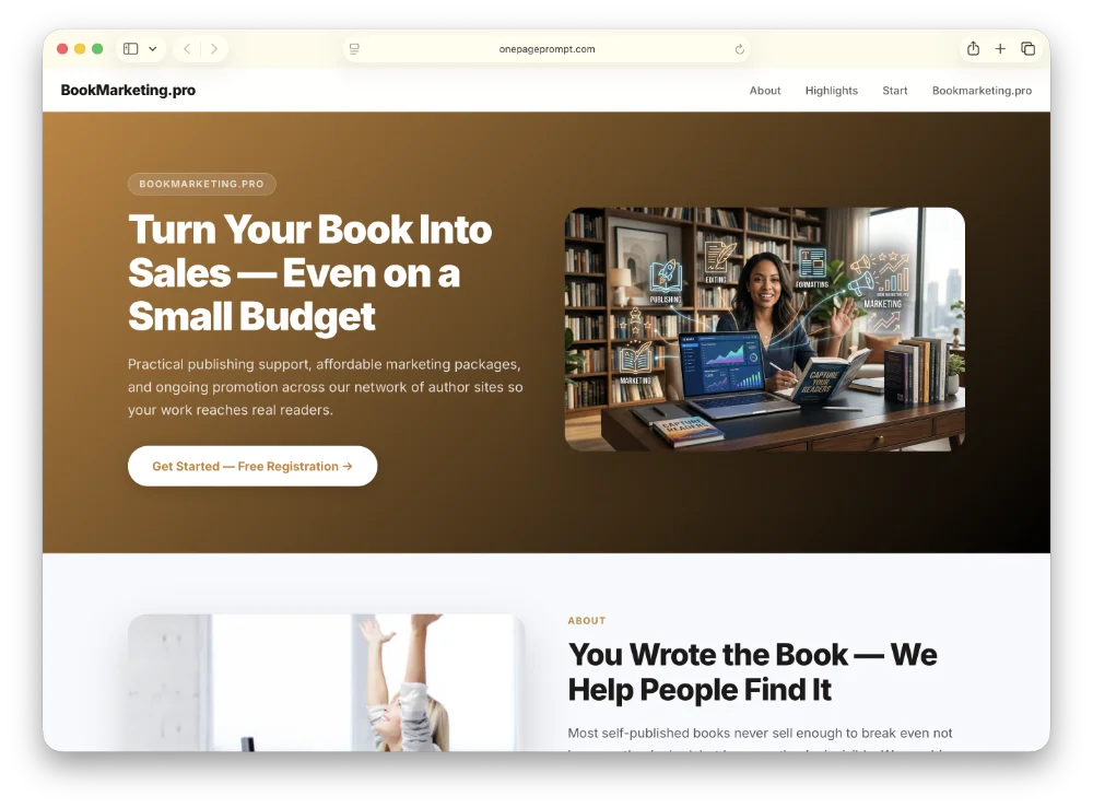 Website builder in action