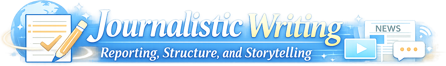 Journalistic Writing: Reporting, Structure, and Storytelling logo